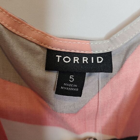 5X 28W Torrid Pink Ava Challis Stretch Cami Woven V Neck Layering Shirttail Hem - Picture 3 of 6